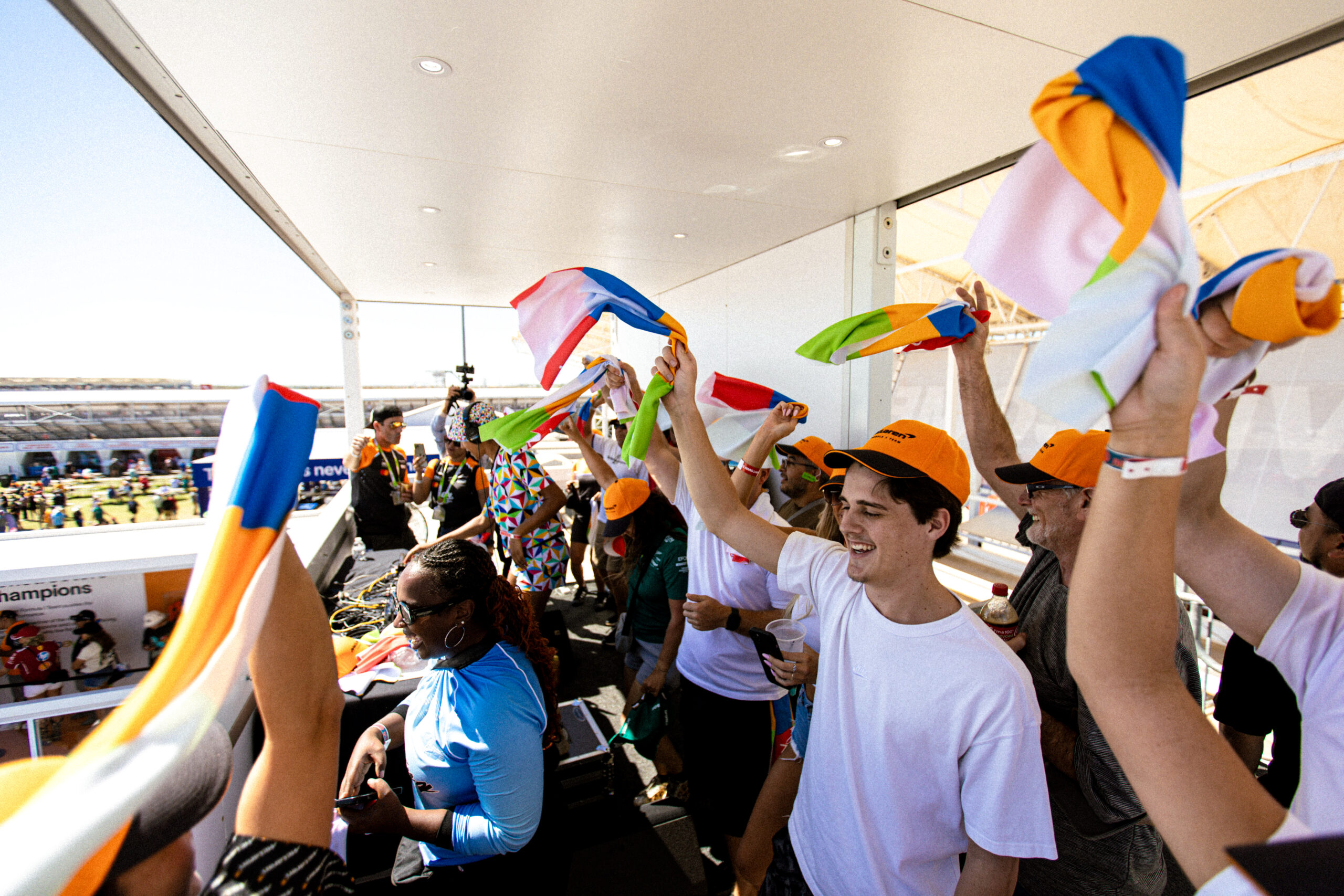 Crowd at F1 Austin Grand Prix on eBay and McLaren experiential stand.